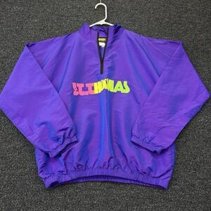 VTG Venni's St Thomas Neon Iridescent Purple 1/4 Zip Windbreaker USA XL/XXL Rare